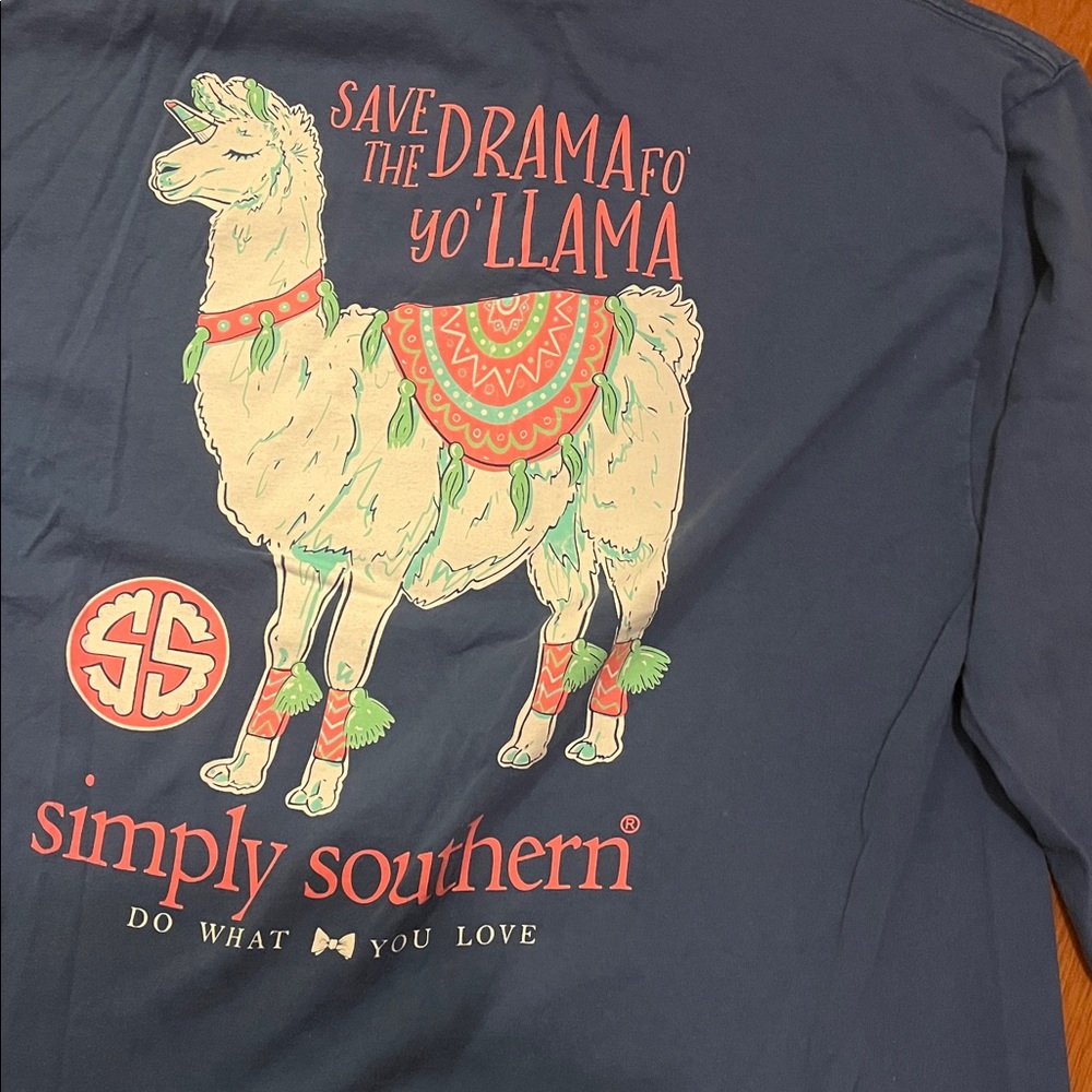 Simply Southern ladies Red Tie-Dye and Blue Long Sleeve Tees - Picture 5 of 8